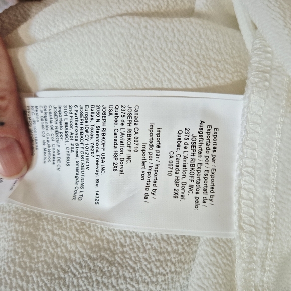 Joseph Ribkoff Asymmetrical Off White Ruffle Tunic Blouse Size 6 - Picture 10 of 11